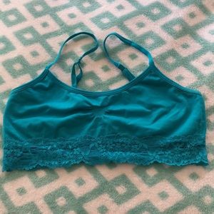 Blue laced bra top